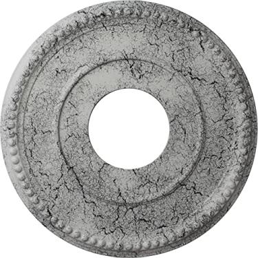 Imagem de Ekena Millwork CM12BRUWC Medalhão de teto pintado à mão Bradford, branco ultra puro