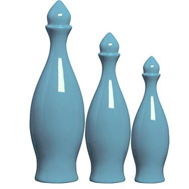 Imagem de Trio De Garrafa Com Tampa Ceramicas Pegorin Turquesa