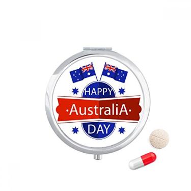 Imagem de Caixa de comprimidos com a bandeira do Dia da Austrália, porta-comprimidos, porta-remédios