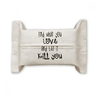 Imagem de Bolsa de linho de algodão com design de palavras em inglês Love and Kill