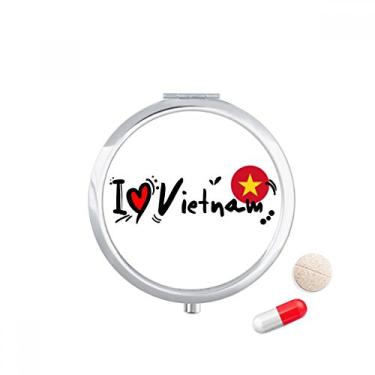 Imagem de I Love Vietnam Word Flag Love Heart Illustration Pill Case Pocket Medicine Storage Box Dispenser Recipiente