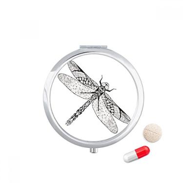 Imagem de Estojo de comprimidos com desenho de animal libélula, caixa de armazenamento de medicamentos, recipiente dispensador
