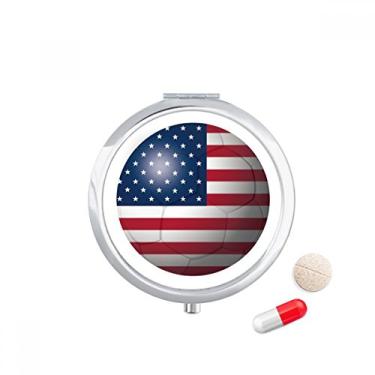 Imagem de Caixa de armazenamento de medicamentos com bandeira nacional dos EUA de futebol americano