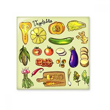 Imagem de Vegetais Berinjela, Abóbora, Gengibre, Azulejo de Cerâmica Brilhante, Decalque de Pedra Adorna de Tijolos