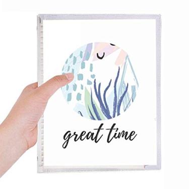 Imagem de Caderno de plantas abstratas com estampa de arte de folhas soltas diário recarregável de papelaria