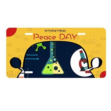 Imagem de DIYthinker Tubo de teste cônico de química placa placa de carro decoração Dia da Paz