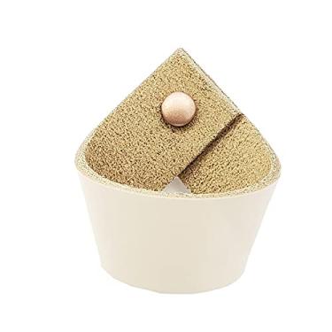 Imagem de Puxador Coxi Parafuso - Couro Legítimo Creme - Parafuso Rose Gold