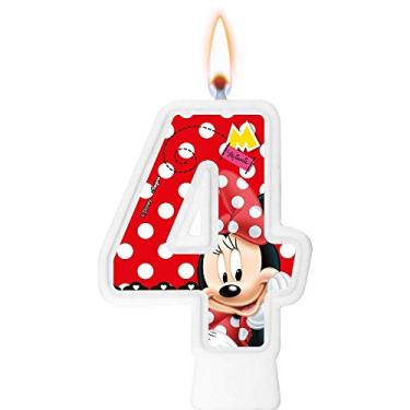 Imagem de Vela Numeral Red Minnie Numero 4 01 Un.