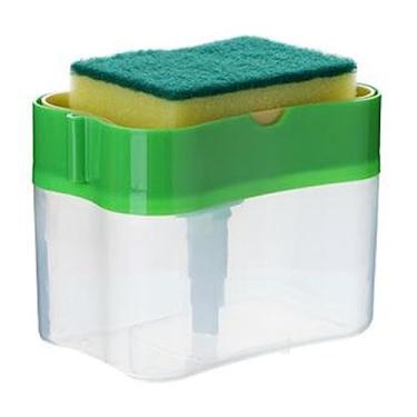 Imagem de ＫＬＫＣＭＳ Dispensador de e suporte para esponja, dispensador de bomba de de para pia de cozinha, dispensador de de cozinha 2 em 1