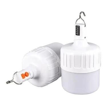 Imagem de Luminária de Emergência, Recarregável, 40w Lampada Led, à Prova D'água, Alta Potência, Duração Contínua, 8h a 12h, 3 Modos de Iluminação, Carregamento USB, Kapbom,