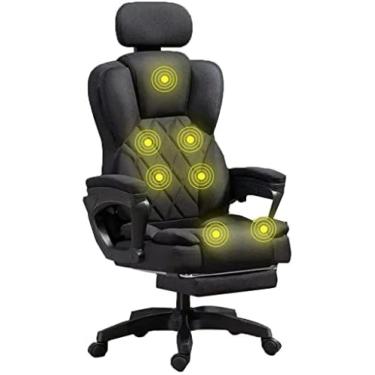 Imagem de Cadeira De Escritório De Massagem Cadeira De Escritório Executivo Aquecida E Ergonômica Cadeira De Mesa De Computador Com Cadeiras Giratórias De Massagem De 7 Pontos Com Apoio Para Os Pés E Traves