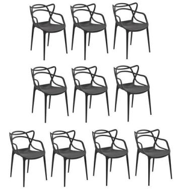 Imagem de Conjunto 10 Cadeiras Allegra Pp Preto - Rivatti