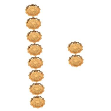 Imagem de Amosfun 10 Pcs prato de ouro recipientes de bebida bandeja para mesa de centro decoração bandeja de armazenamento de doces prato de armazenamento de frutas secas de ferro doméstico decorar