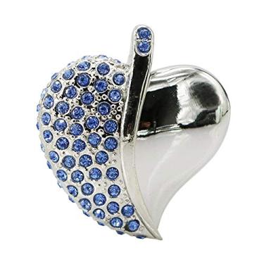 Imagem de 16 GB Cristal Azul Forma de Coração USB Flash Drive PenDrive USB Flash Pen Drive Flash Drive Flash Drive USB Stick 2.0 USB Drive USB Flash Card U Disk