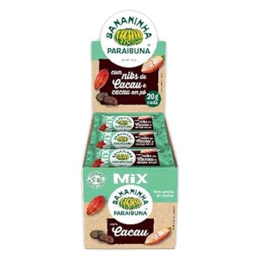 Imagem de Bananinha Mix com Nibs de Cacau, Sem Adição De Açúcar Paraibuna Contendo 20 Unidades De 20g Cada