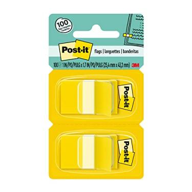 Imagem de Post-it Bandeiras, 50/dispensador, 2 dispensadores/pacote, 2,54 cm de largura, amarelo (680-YW2)