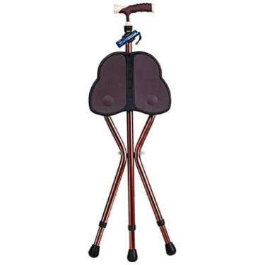 Imagem de Iluminação led engrossar liga de alumínio dobrável bengalas cadeira bengala fezes com assento 440lbs capacidade para idosos deficientes