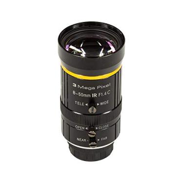 Imagem de Arducam Lente zoom C-Mount 8-50 mm para câmera IMX477 Raspberry Pi HQ, com adaptador C-CS, lente de telescópio industrial