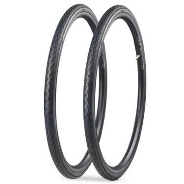 Imagem de MAKELEN Pacote com 2 pneus de bicicleta de estrada 700 x 35c pneu de bicicleta de cascalho pneu de bicicleta cidade preto compatível com pneu de bicicleta de substituição