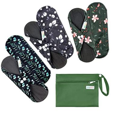 Imagem de Langsprit Almofadas sanitárias menstruais reutilizáveis absorventes/almofadas de pano lavável para o período menstrual, forros de calcinha reutilizáveis (inverno, P)