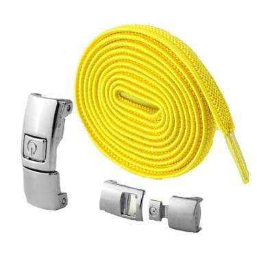 Imagem de Elastic Laces Sneakers Width Flat Shoelaces Without Ties Kids Adult Lock No Tie Shoelace Rubber Bands Shoe Accessories (Color : Yellow)