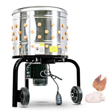 Imagem de Kitchener Removedor De Penas De Depenador De Frango Processador De Alimentos De Aves E Aves Aço Elétrico Serviço Pesado 1Hp 120Vac 280Rpm Conector Gfci 92 Dedos Moles Diâmetro Do Tambor De 20"