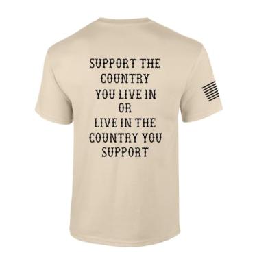 Imagem de Camiseta masculina patriótica Love The Country You Live in American Flag Camiseta de manga curta, Arena, XXG