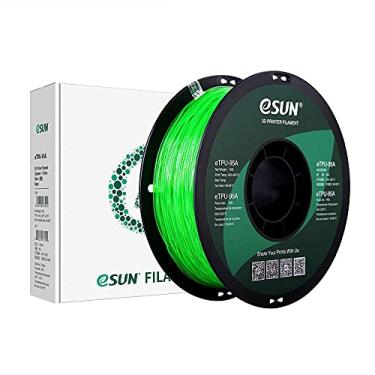 Imagem de eSUN Filamento flexível para impressora 3D TPU 95A de 1,75 mm, carretel de 1 kg (1 kg), verde vidro