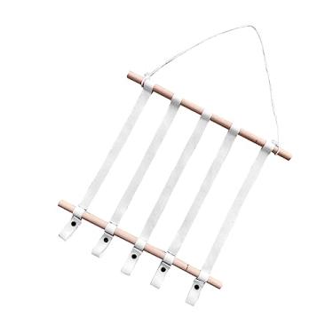 Imagem de Grampos de parede para armazenamento de cabelo, cabides de decoração de casa, detalhes de casa, presilhas de cabelo, presilhas de cabelo, vara de madeira branca, acessórios de cabelo infantil, pano/20