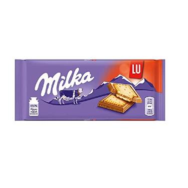 Imagem de Pack de Barra De Chocolate Importado Biscoito Lu Milka 87 G - 5 unidades