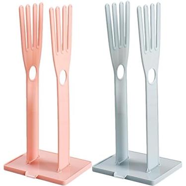 Imagem de 2 pçs rack de drenagem de luva luva de borracha rack de secagem suporte de secagem de luva de cozinha titular de secagem de luva rack de secagem pendurado rack de secagem secador de pia de cozinha sup