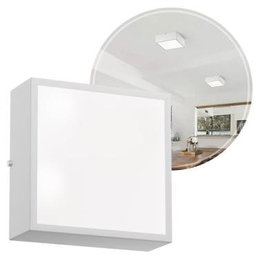Imagem de 1x Plafon Lustre Sobrepor Quadrado P/ 2 Lâmpadas E27 MF209 (Branco)