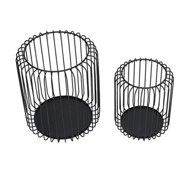 Imagem de Lanterna de Vela Castiçal de Ferro Castiçal de Ferro Lanterna de Vela Em Forma de Cesta de Ferro Interior de Metal Sala Multiuso Escritório de Natal