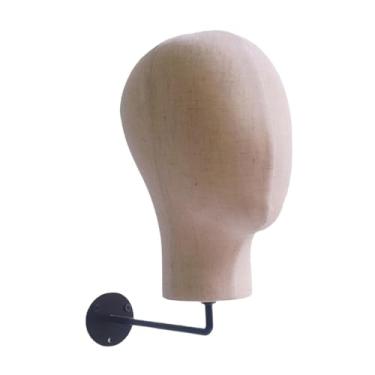 Imagem de menolana Suporte de parede para cabeça de manequim infantil, espuma e acessórios de pano, suporte de exposição de chapéu multiuso para barbearia, fácil