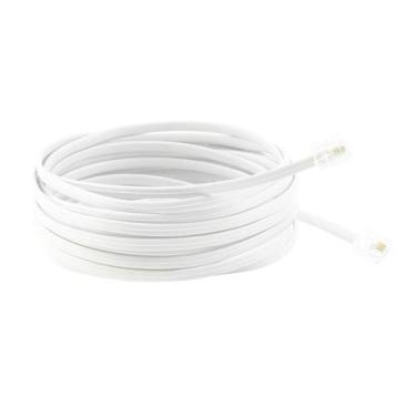 Imagem de 5x Cabo Telefone Liso 5 Metros Blindado Antirruído - Branco - CONNECT 