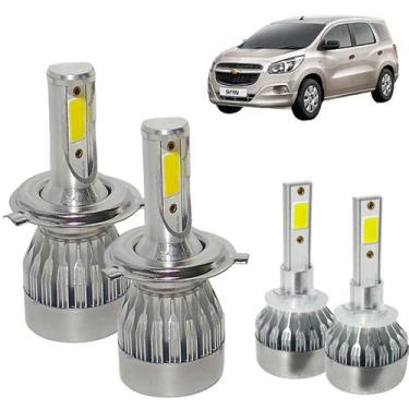 Imagem de Kit Super Led Spin 2012 a 2018 Farol Alto e Baixo H4 + Milha H27 20000