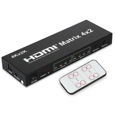 Imagem de Matrix Hdmi 4X2 Switch Splitter 1080P 4K 3D Com Controle - Lotus