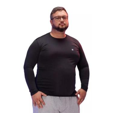 Imagem de Camisa Térmica Masculina Plus Size Uv50+ Segunda Pele Proteção Solar -