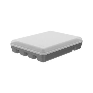 Imagem de Separador Porta Talheres Com Tampa Organizador Gaveta - Ou, Chumbo