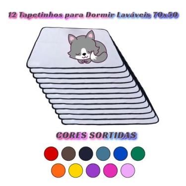 Imagem de 12 Tapetinhos Macios para Dormir Pet Antipulgas 200 Lavagens 100x70 So