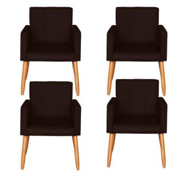 Imagem de Kit 4 Poltronas Decorativa para Recepção Sala de Estar Sala de Espera 