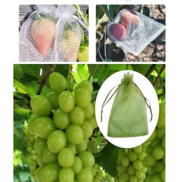 Imagem de 50 Saco Organza Protege Fruta pé Lavável para fruta10x15 cm - OKABOX