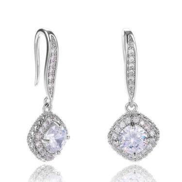 Imagem de Brinco Feminino Festa Pendurar Pedra Strass Delicado Luxo - anjo da ma