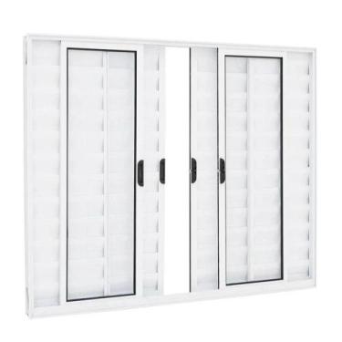 Imagem de Veneziana 6 folhas 1,20x2,00 sem grade no alumínio branco - Comercial 