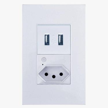 Imagem de Tomada Inteligente Parede Usb Embutir 16A Interruptor Jwcom
