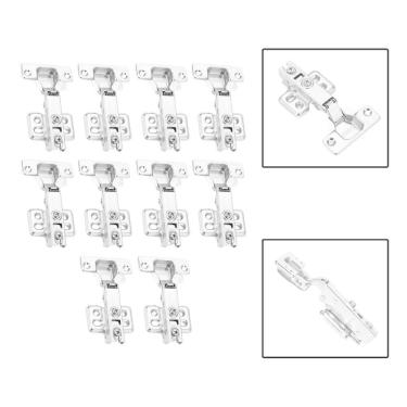 Imagem de Kit 10 Dobradiças Retas Bumper Flat 105º Anti-Impacto 35Mm