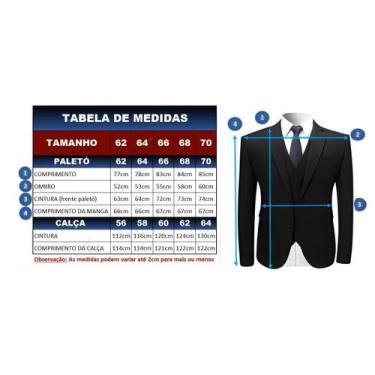 Imagem de Terno Masculino Plus Size Preto Jordhan, Preto, 68