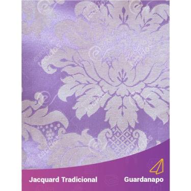 Imagem de Guardanapo em Tecido Jacquard Lilás e Cru Medalhão Tradicional - 40x40
