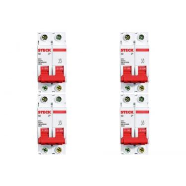 Imagem de Kit C/4 - Disjuntor Steck Din Bipolar 63A Sd62 C 3Ka