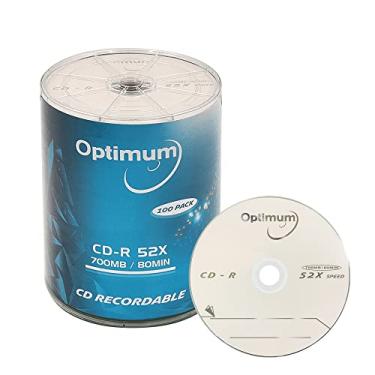 Imagem de OPTIMUM Discos Cd-R Em Branco 700 Mb 80 Minutos 52X Disco Gravável para Dados e Música - 100 Discos (Sem Contêiner) Ffp
